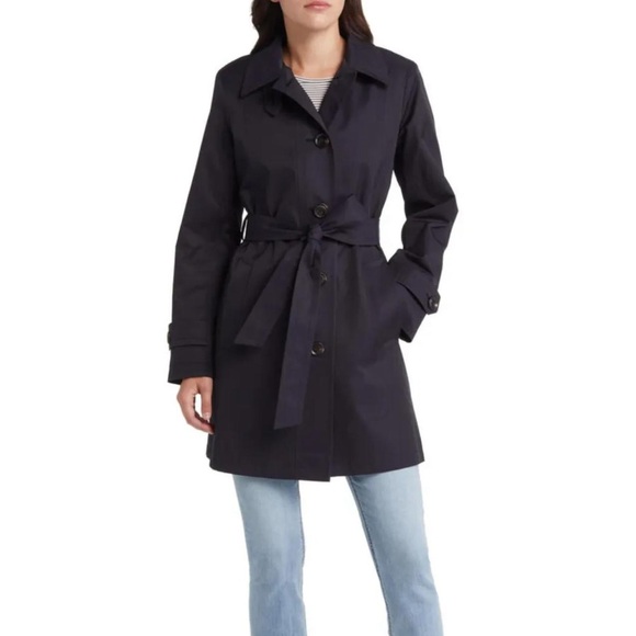 Ellen Tracy Black Trench Coat - Picture 1 of 6